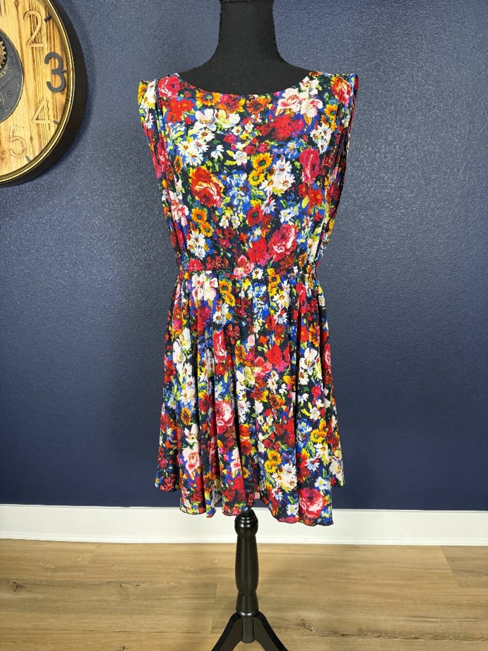 Alice + Olivia Multicolor Floral Silk Matilda Mini Dress | S